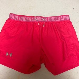 Pink under armour shorts